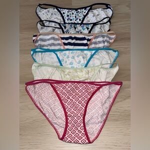 Lot Of 6 90’s Vintage Joe boxer Prints Cotton Low Rise String Bikini Panties